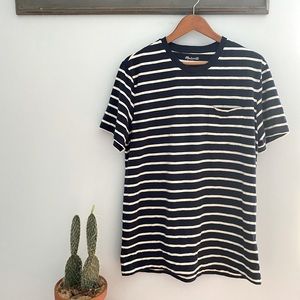 Madewell Navy Stripe Pocket Tee Shirt